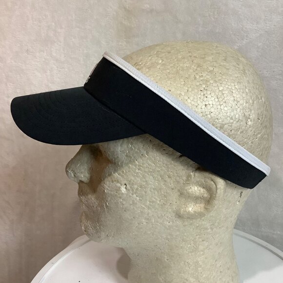 Adidas Climalite Black White Three Stripe Triangle Logo Visor Hat One Size - Picture 3 of 5